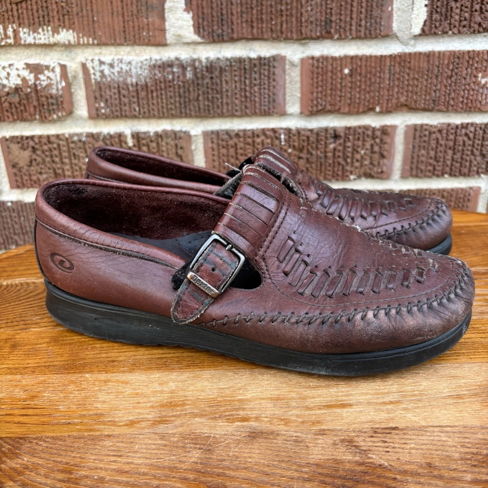 Dexter Walkmocs SZ 9.5 Made In The USA Genuine Leather Slip On Comfy Cottage